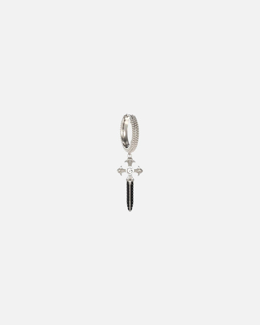 Guess Mainline Rebel Knight Dagger Crystal Earring Silver