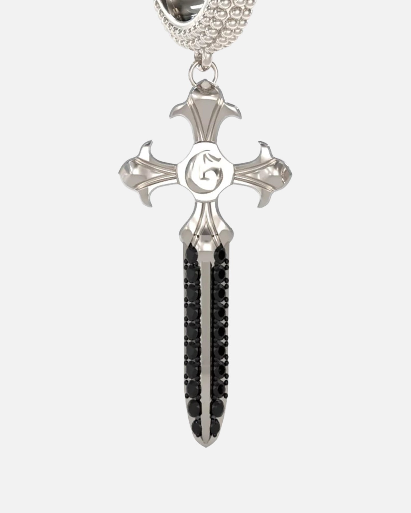 Guess Mainline Rebel Knight Dagger Crystal Earring Silver