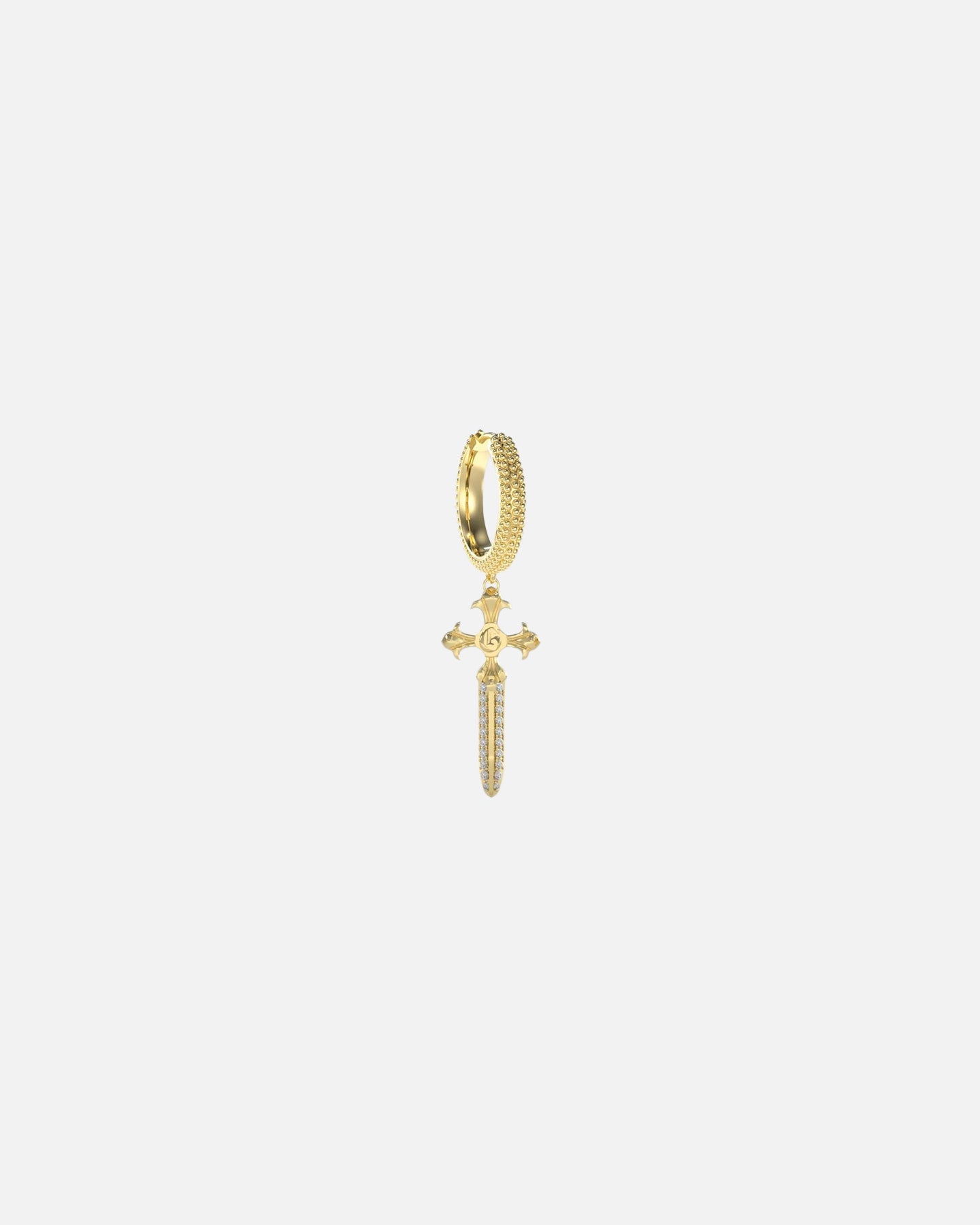 Guess Mainline Rebel Knight Dagger Crystal Earring Gold