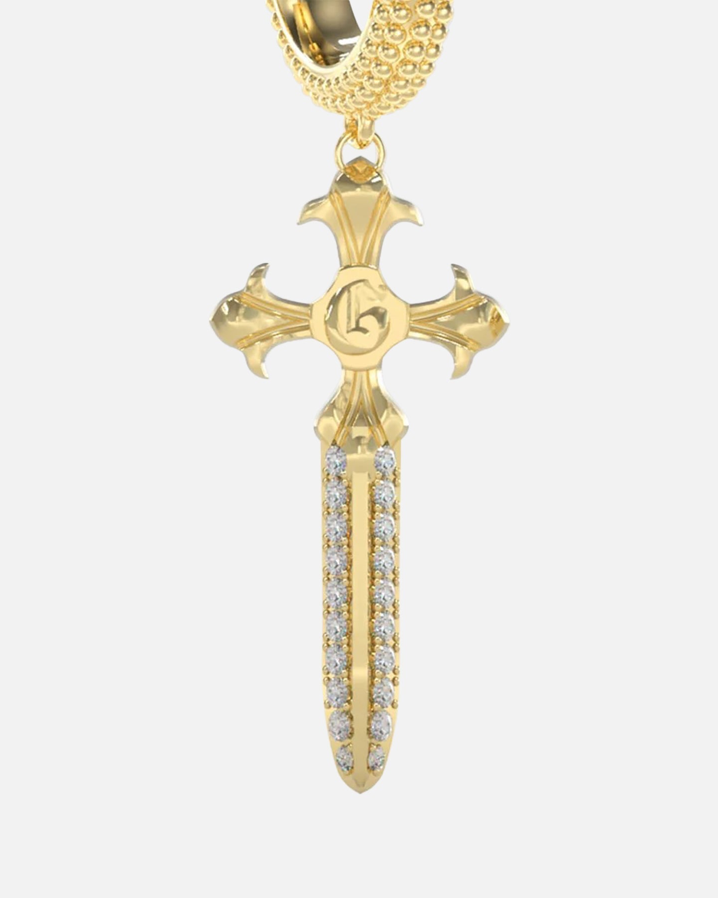 Guess Mainline Rebel Knight Dagger Crystal Earring Gold