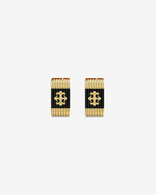 Guess Mainline Rebel Moon 12MM Striped Earrings Gold