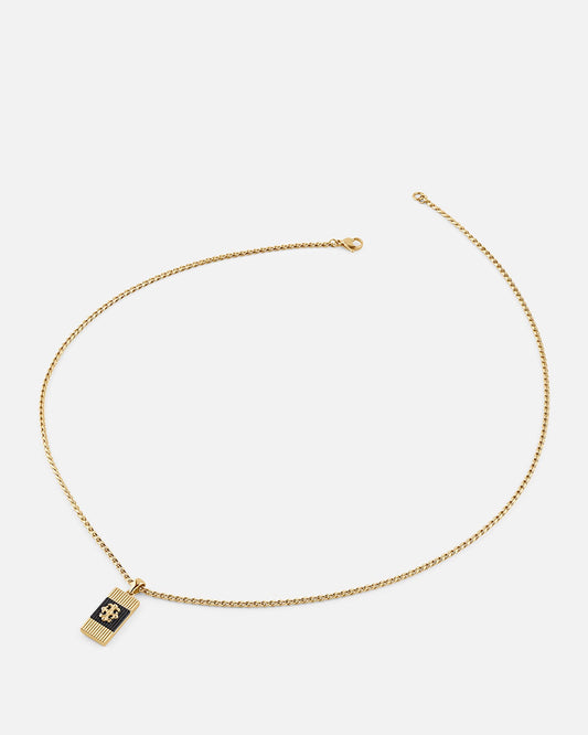 Guess Mainline Rebel Moon 26" Tag Necklace Gold