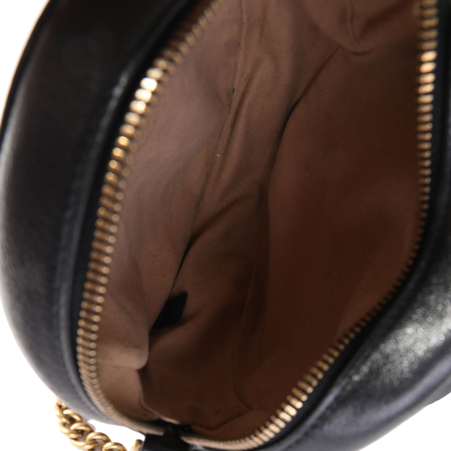 Gucci Black Matelassé GG Marmont Mini Round Shoulder Bag