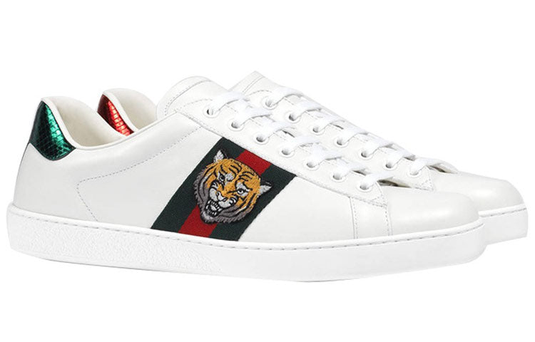 GUCCI ACE Series Cowhide Embroidered Sports Shoe White 457132-A38G0-9064