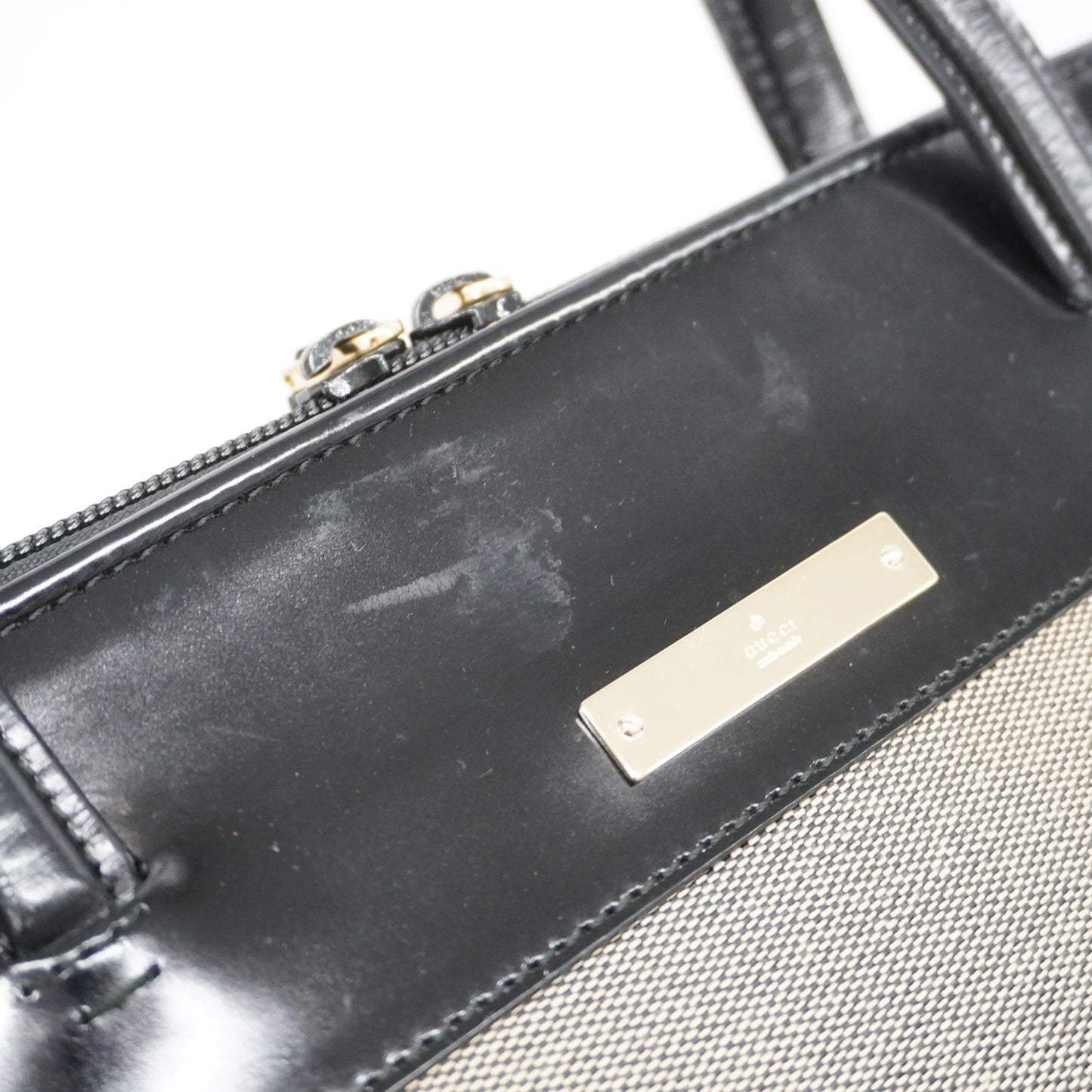 GUCCI  Handbag 0021122 Women's Canvas,Leather Handbag Navy