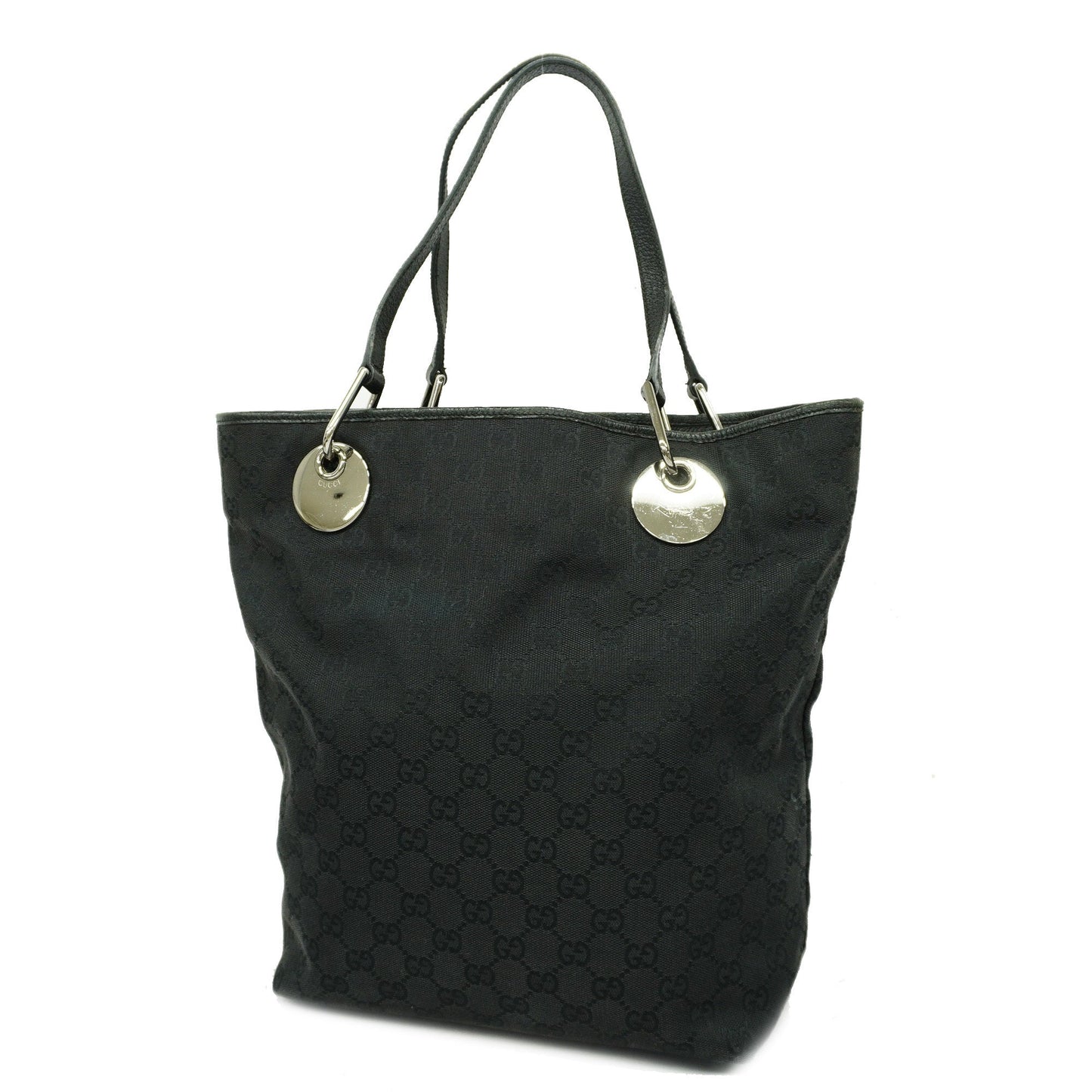 GUCCI  GG Canvas120836 Women's Leather Handbag,Tote Bag Black