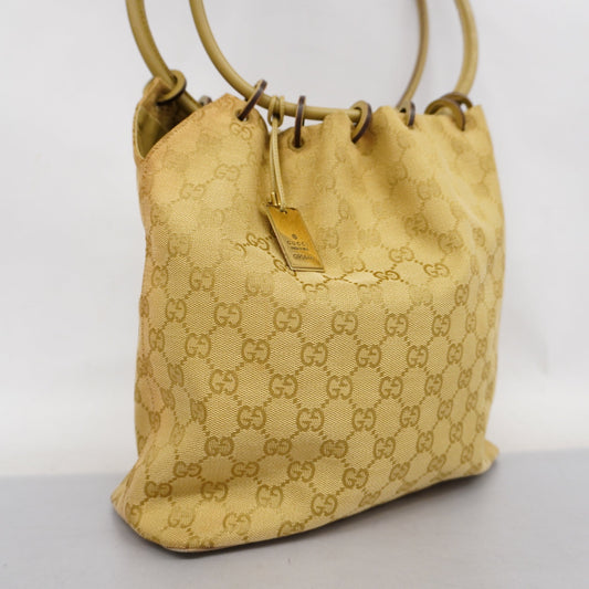 GUCCI  90644 Women's GG Canvas Shoulder Bag Beige