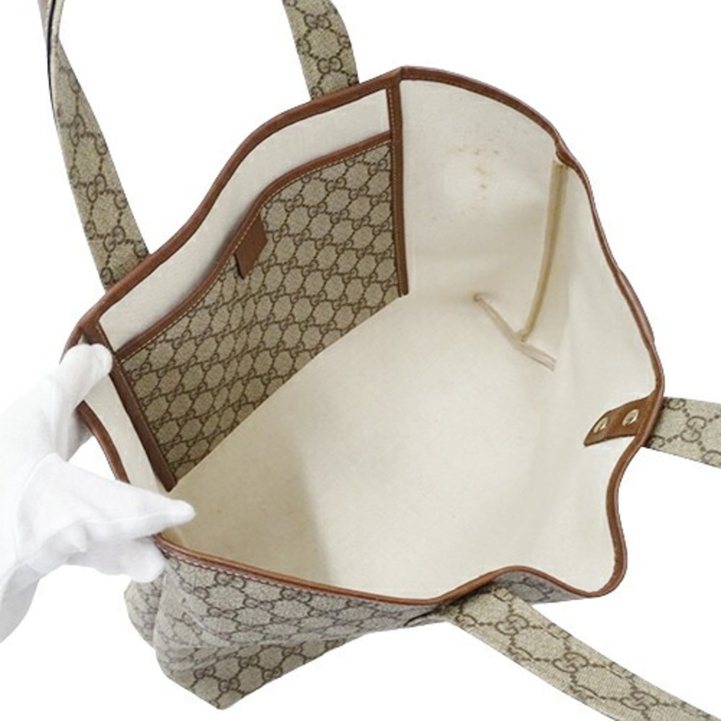 GUCCI bag ladies tote shoulder GG plus brown beige 211134