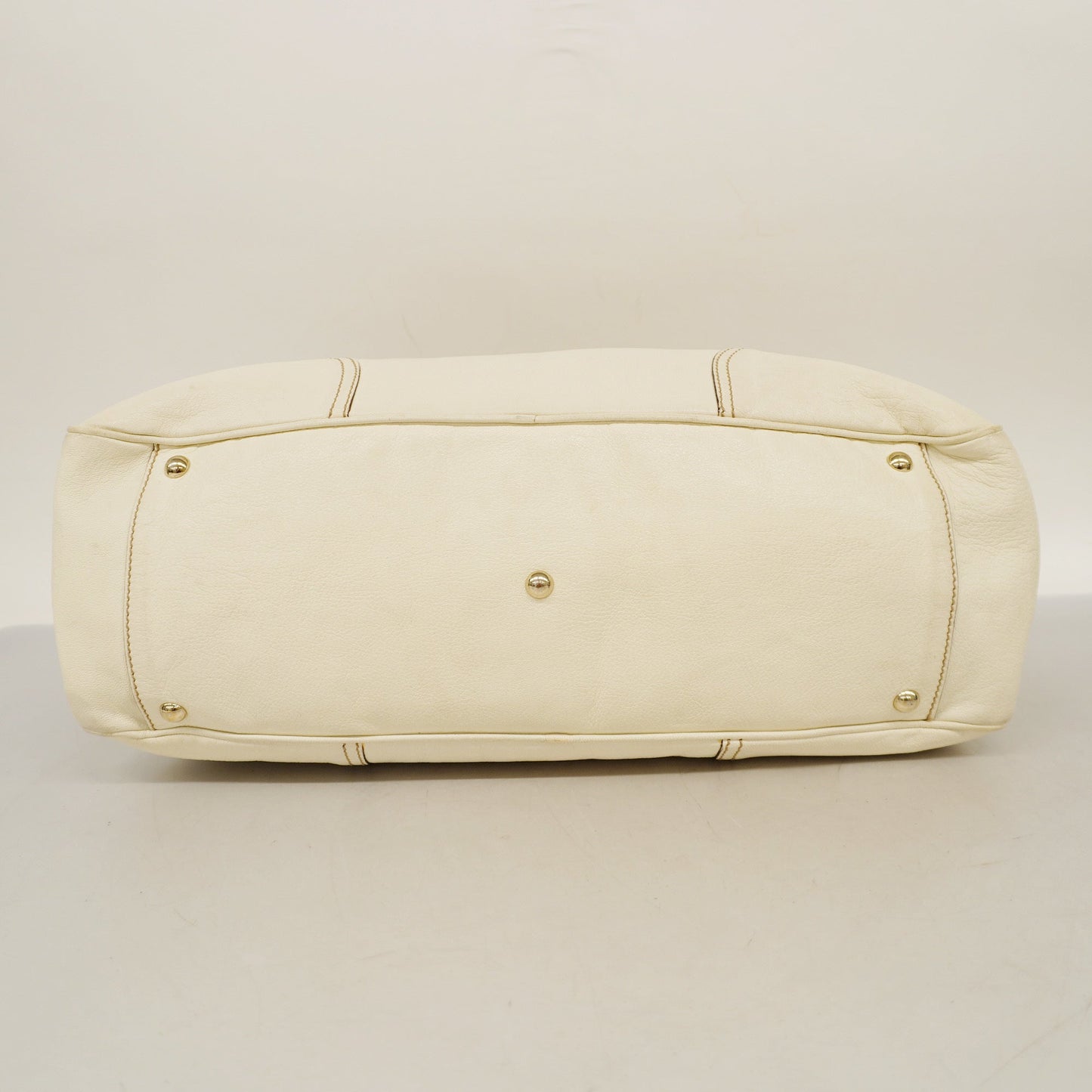 GUCCI  Sherry Princey 163805 Women's Leather Tote Bag Ivory
