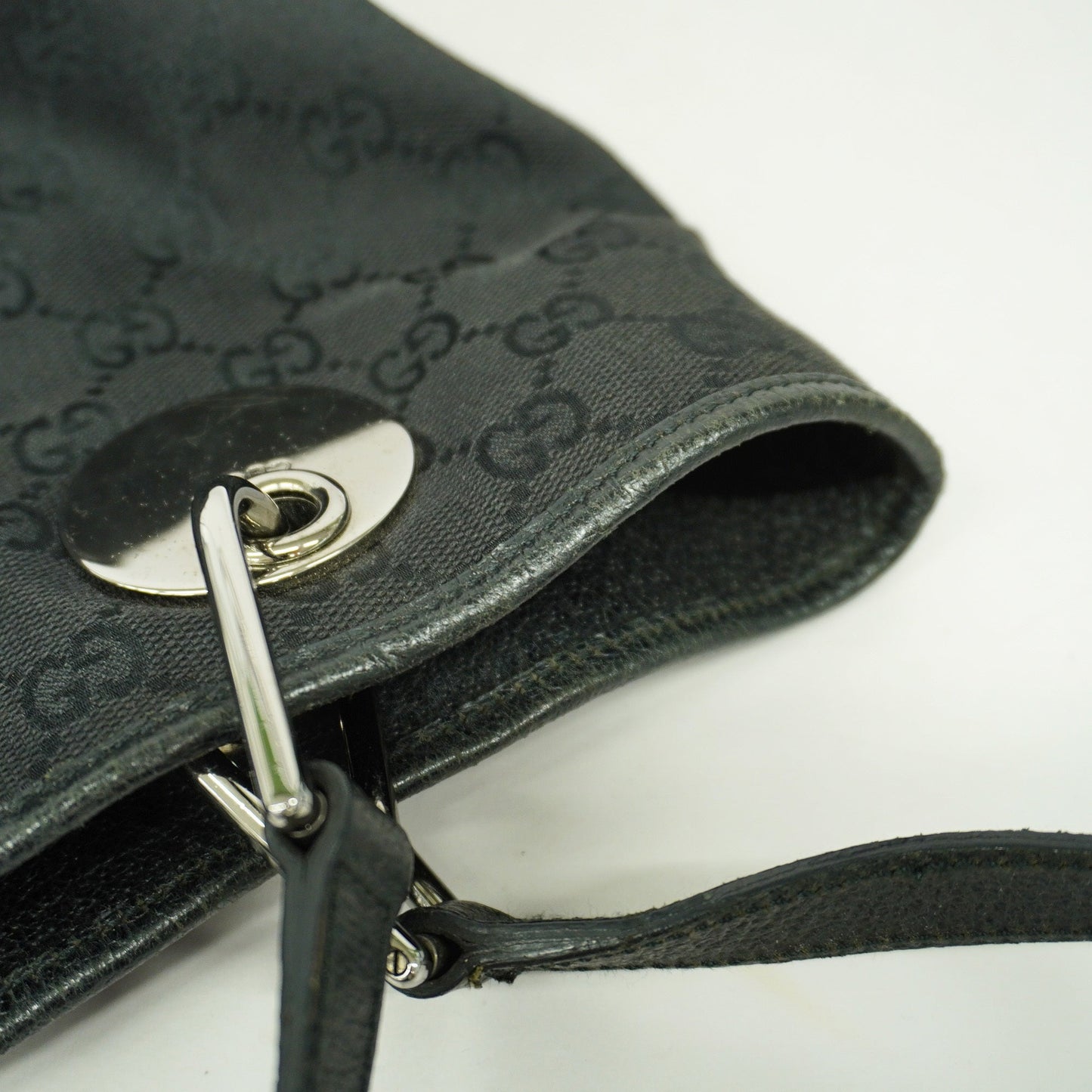 GUCCI  GG Canvas120836 Women's Leather Handbag,Tote Bag Black