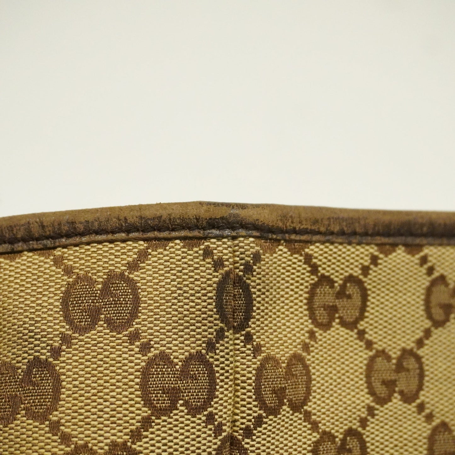 GUCCI  Sherry Line 137396 Women's GG Canvas,Leather Tote Bag Beige,Brown