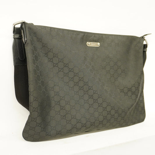 GUCCI  Shoulder Bag GG Nylon 190628 Women's Nylon,Leather Shoulder Bag Black