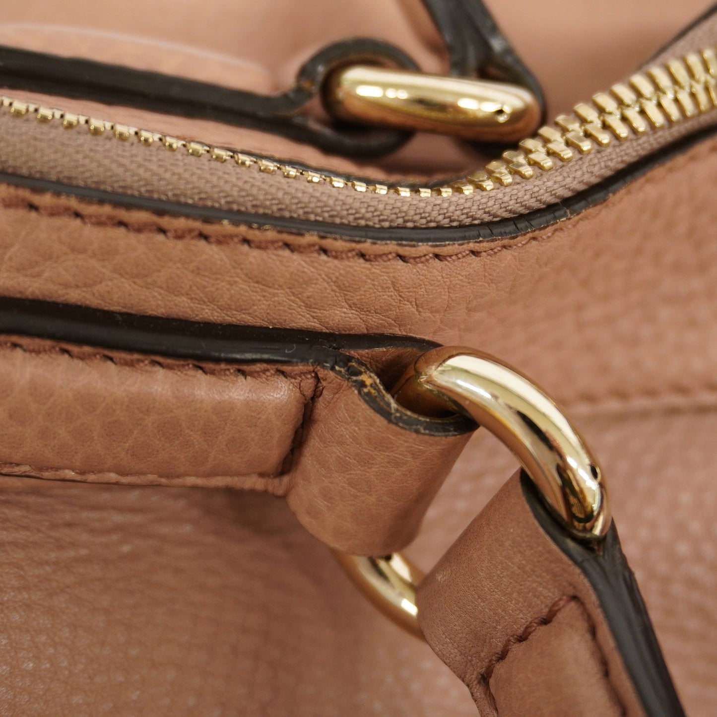 GUCCI  Soho 000 2058 0290 0 Women's Leather Handbag Pink Beige