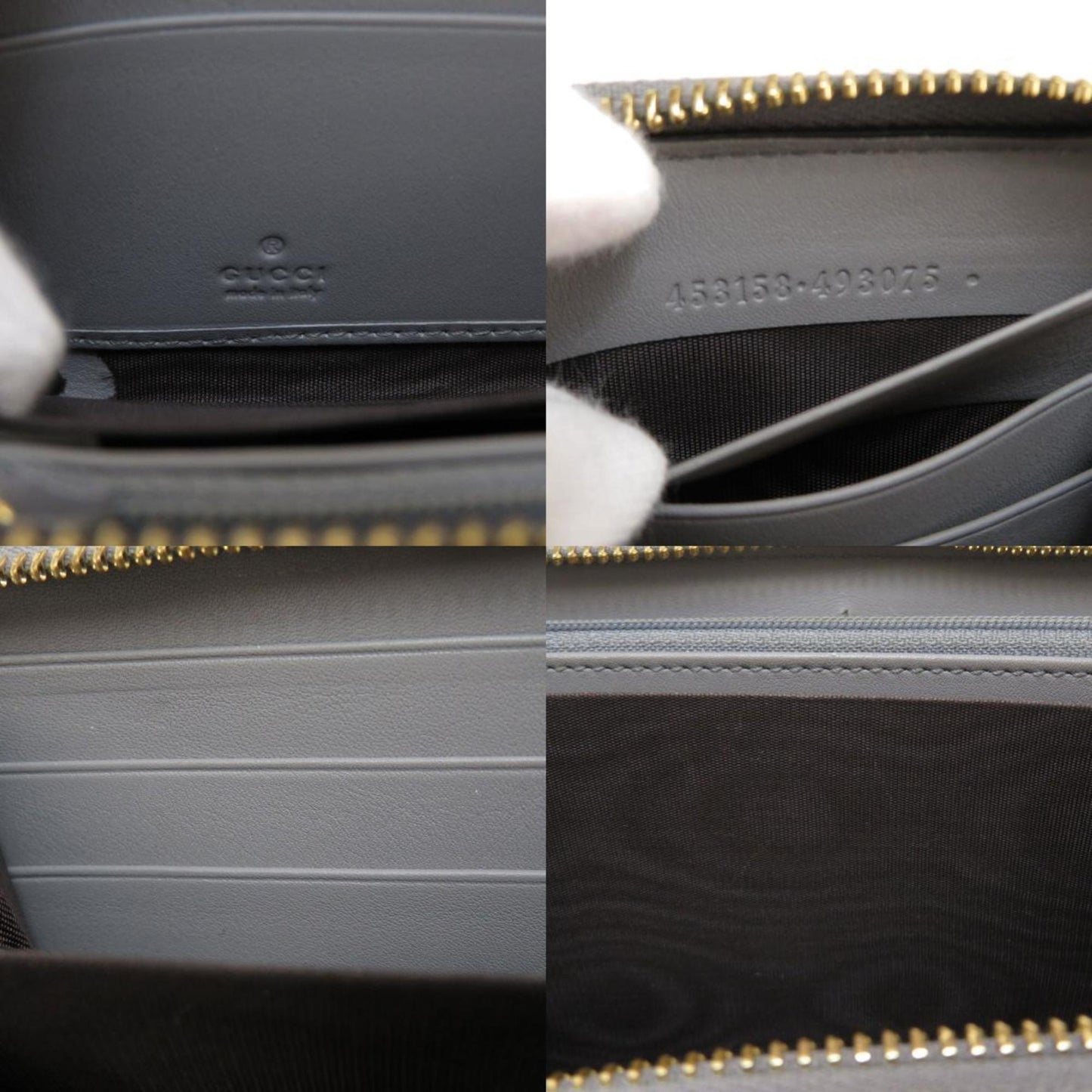 GUCCI 453158 bamboo long wallet leather ladies