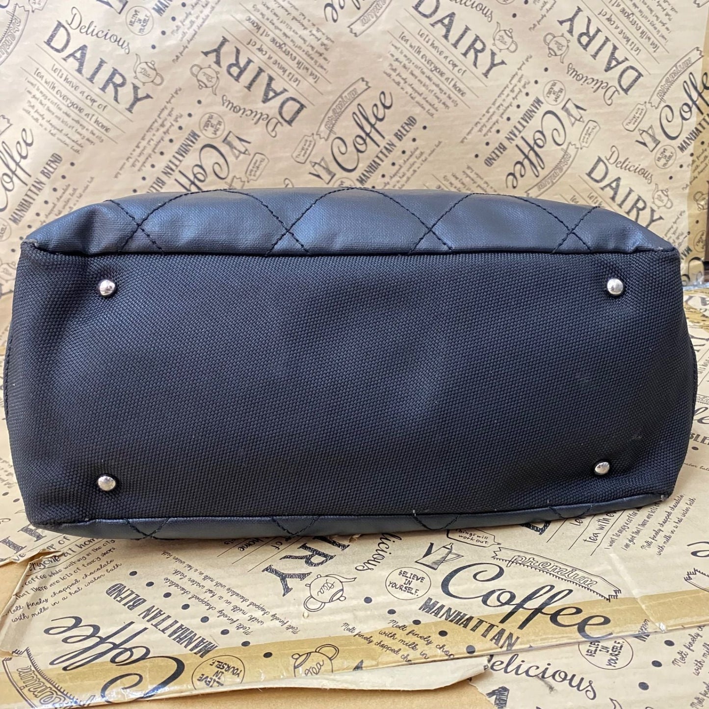 Chanel Paris Biarritz Tote Black CC Logo Business Travel