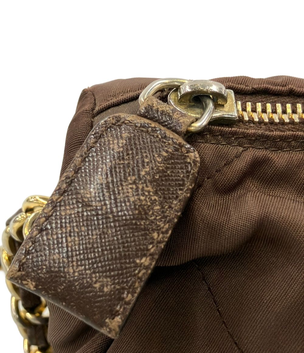 Prada Nylon Chain Shoulder Bag Crossbody Triangle Plate