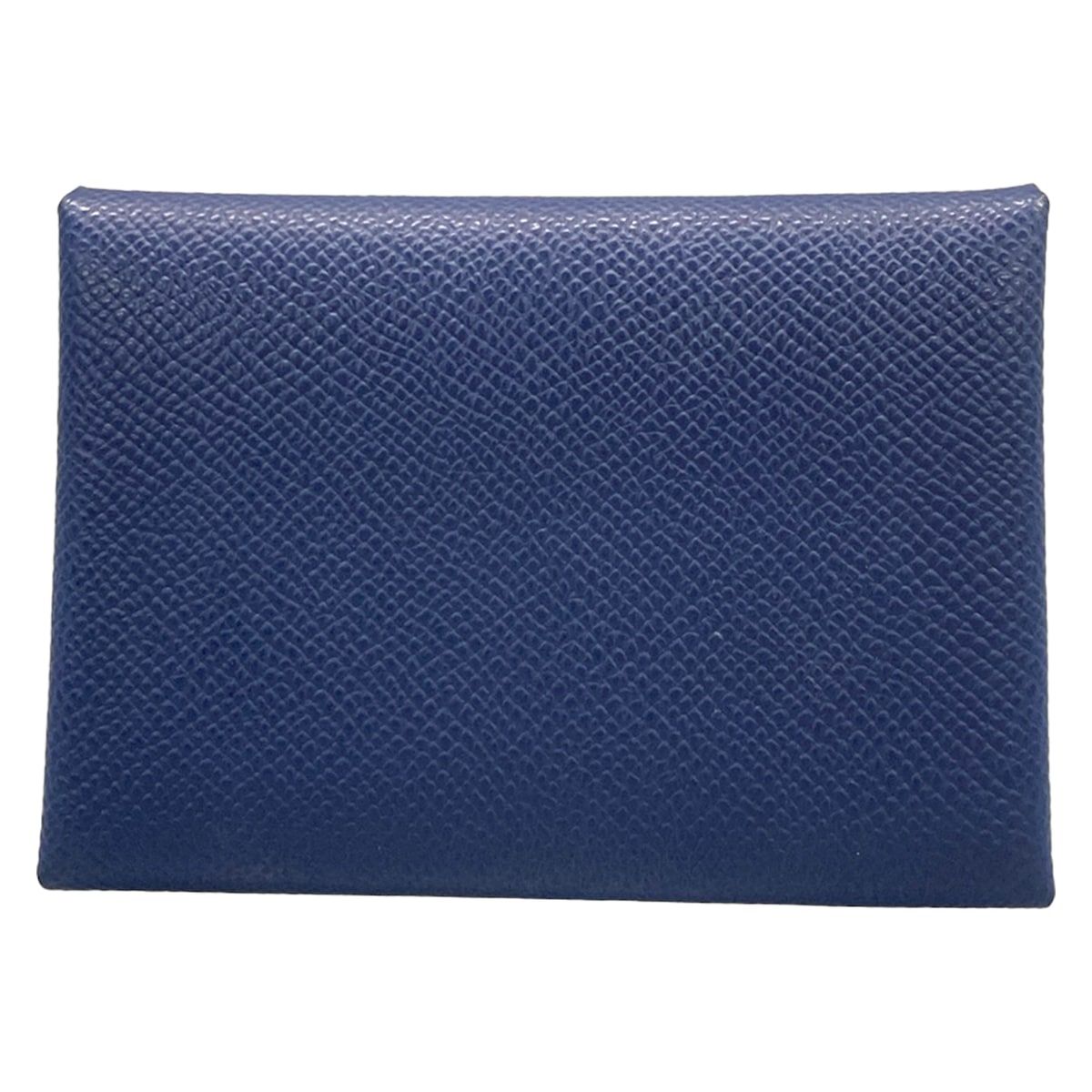 Hermes Coin Case Calvi Duo Blue Abyss Silver