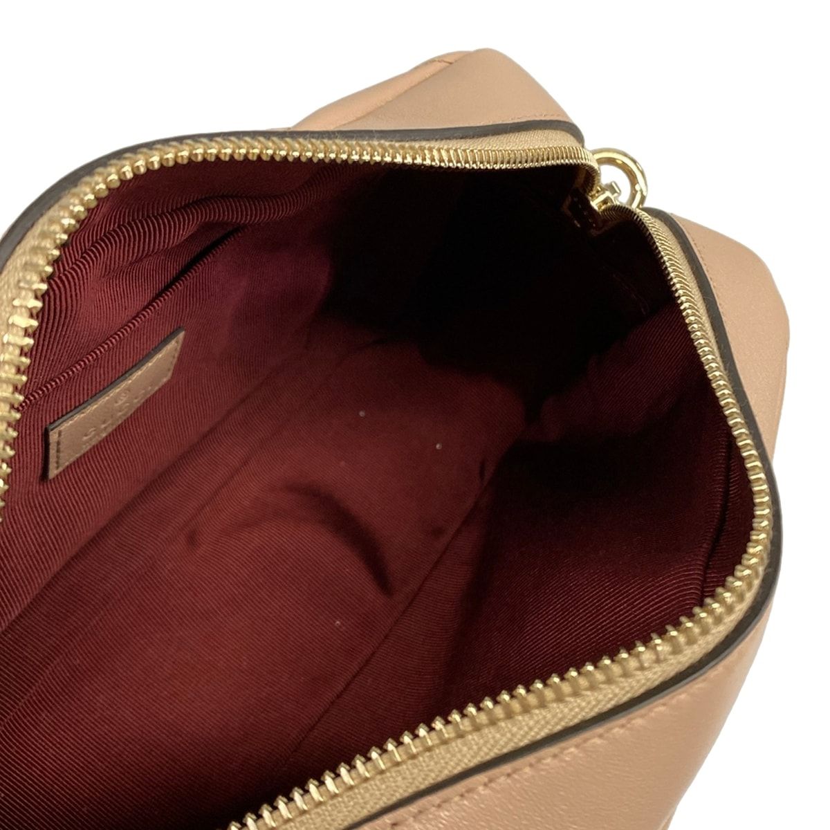 Gucci Shoulder Bag GG Marmont Small Pink Beige Chain Leather
