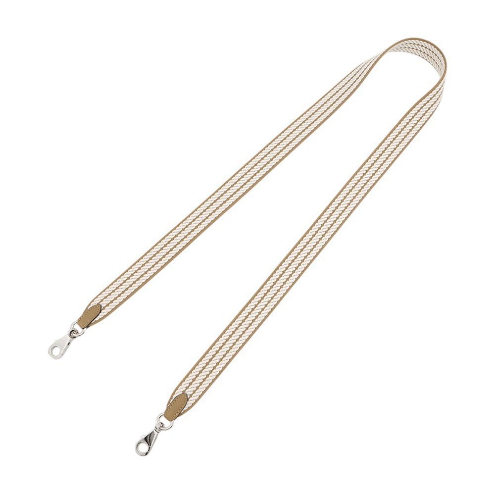 Hermes Shoulder Strap Bandouliere Sangle Cordage Biscuit White Silver