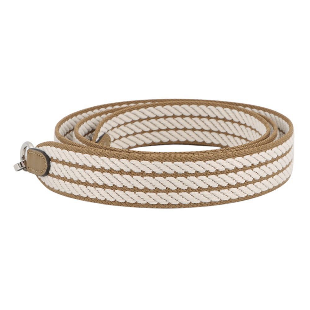 Hermes Shoulder Strap Bandouliere Sangle Cordage Biscuit White Silver