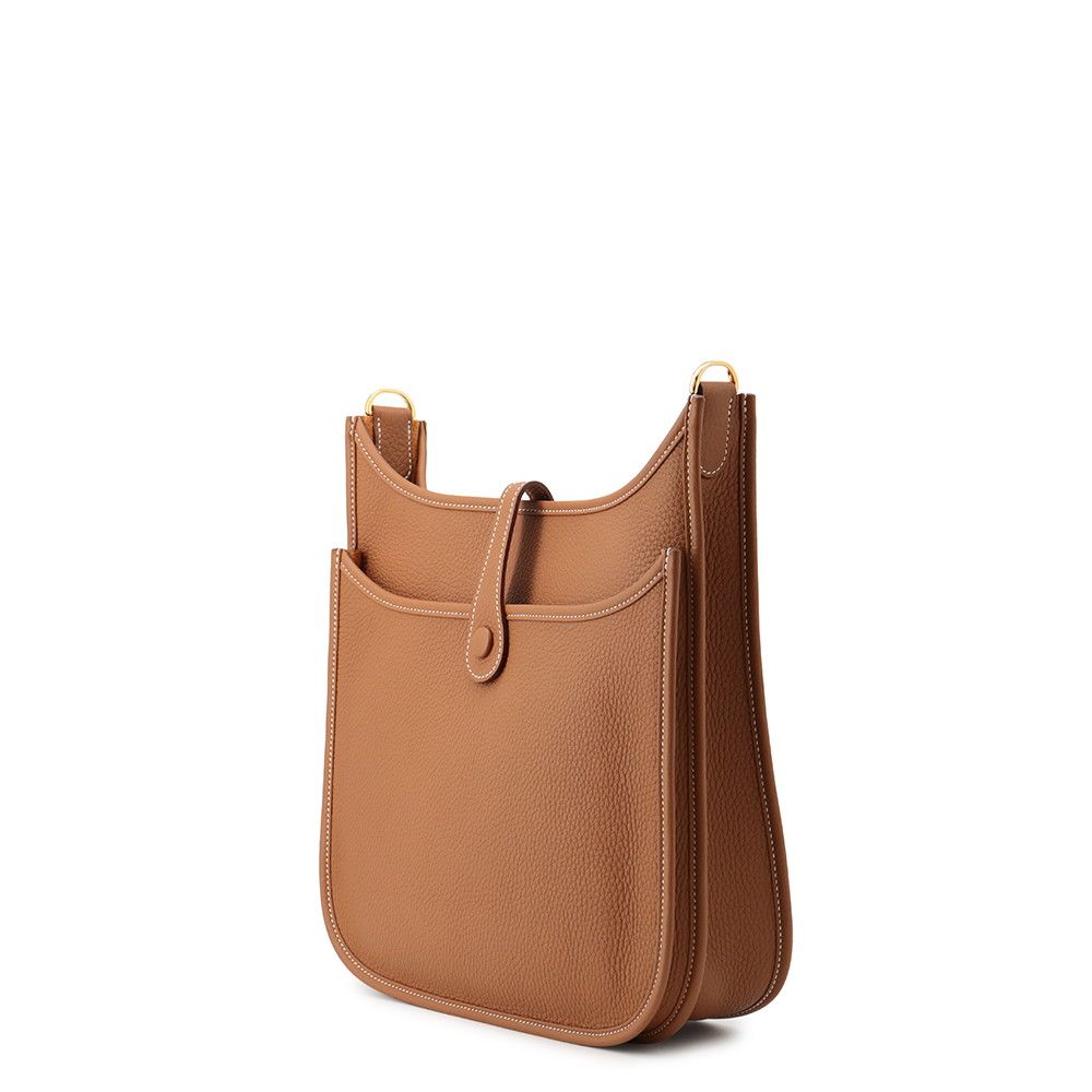 Hermes Shoulder Bag Evelyne 3 PM Gold Taurillon Clemence