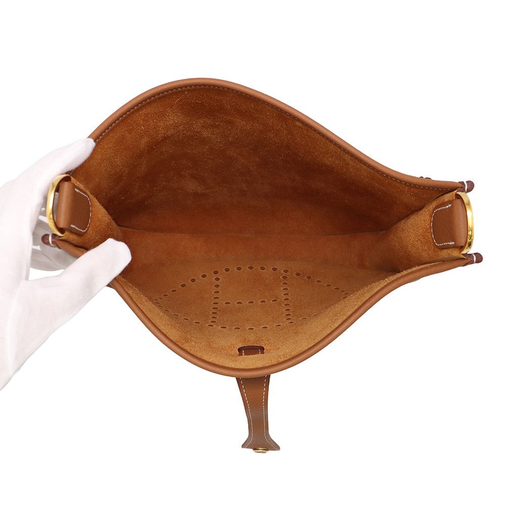 Hermes Shoulder Bag Evelyne 3 PM Gold Taurillon Clemence