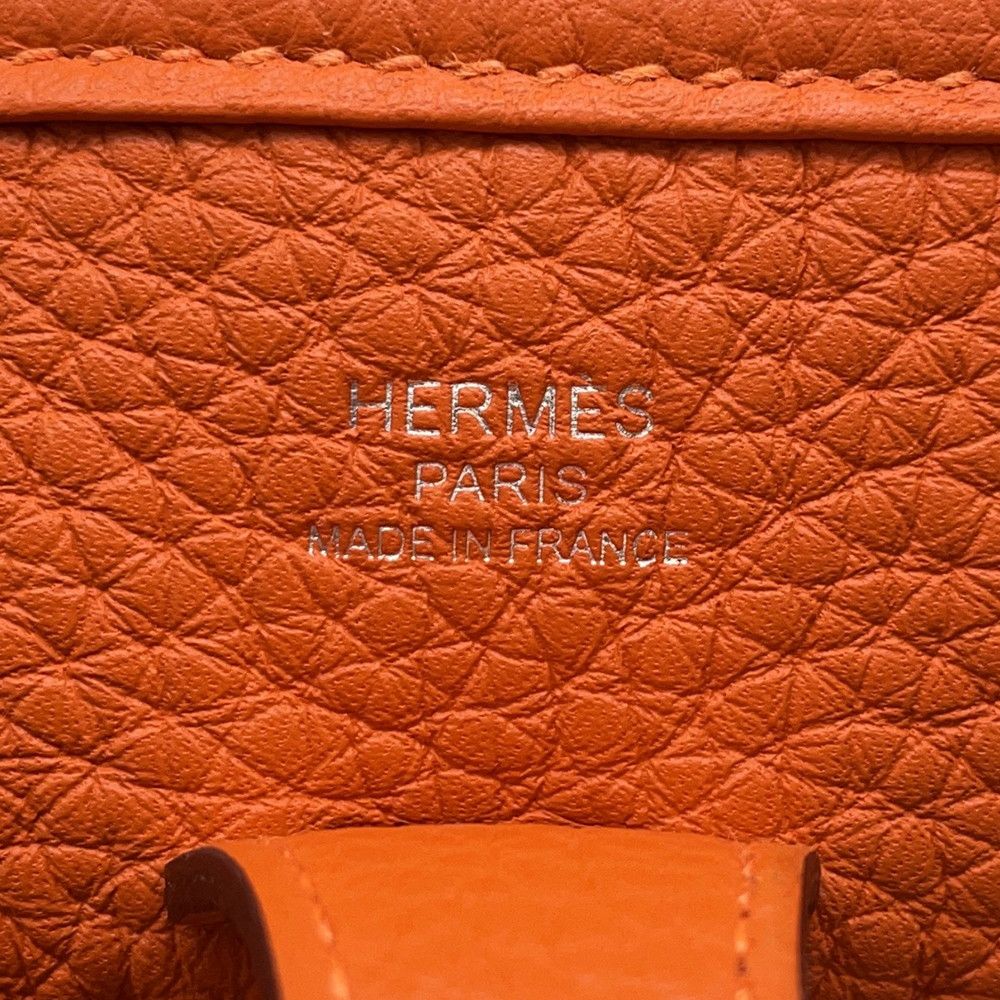 Hermes Shoulder Bag Evelyne 3 23 Orange Silver Taurillon Clemence