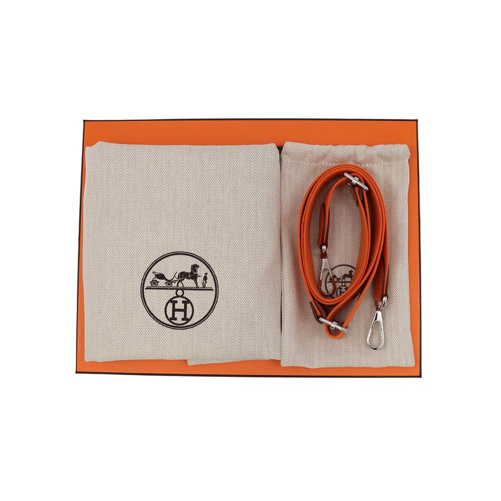Hermes Shoulder Bag Evelyne 3 23 Orange Silver Taurillon Clemence