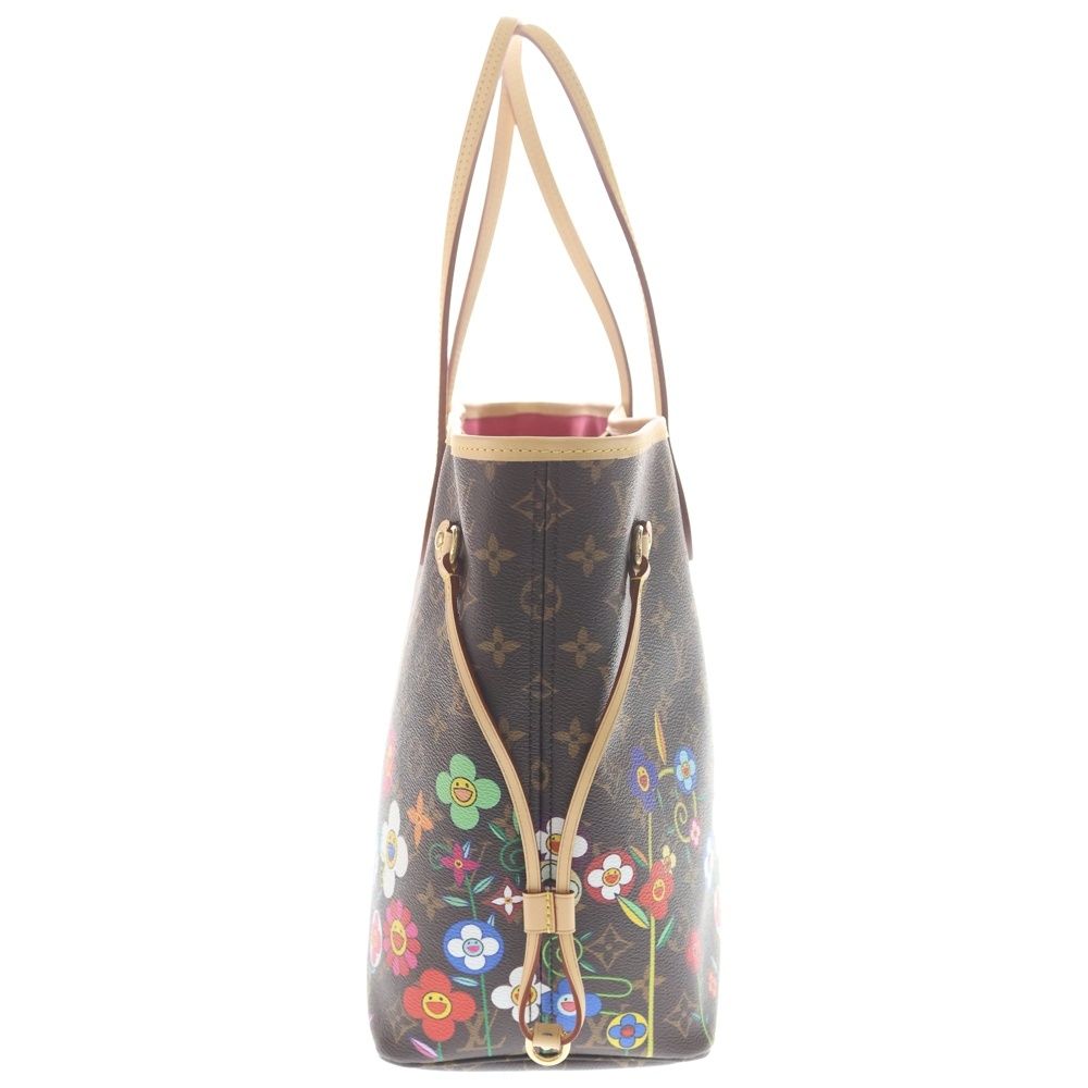 Louis Vuitton TM Monogram Neverfull MM Tote Brown Leather Gold