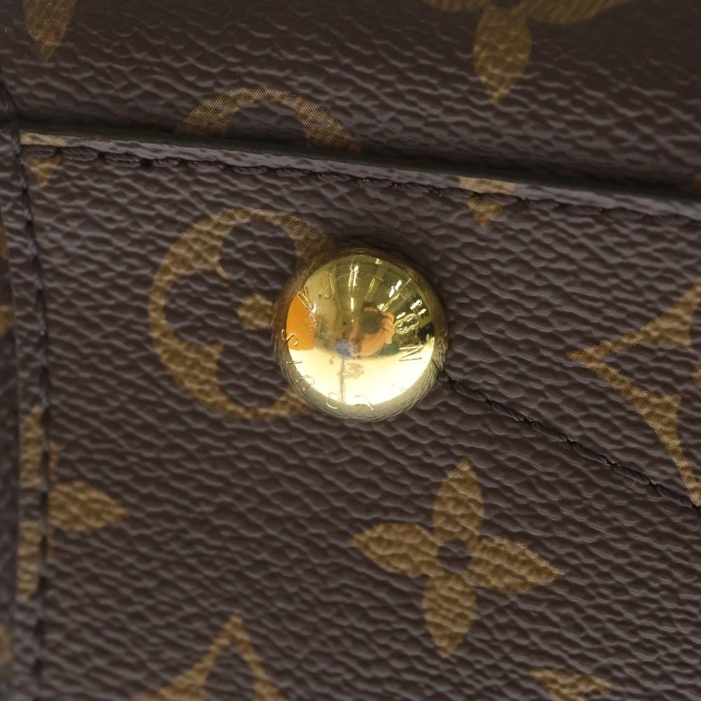 Louis Vuitton Monogram Montaigne MM 2-Way Shoulder Bag Brown Leather Gold