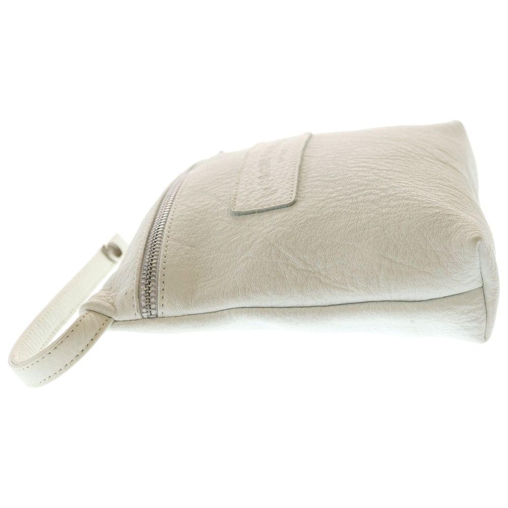 Chrome Hearts Diaper Leather Poach Pouch White with Zipper