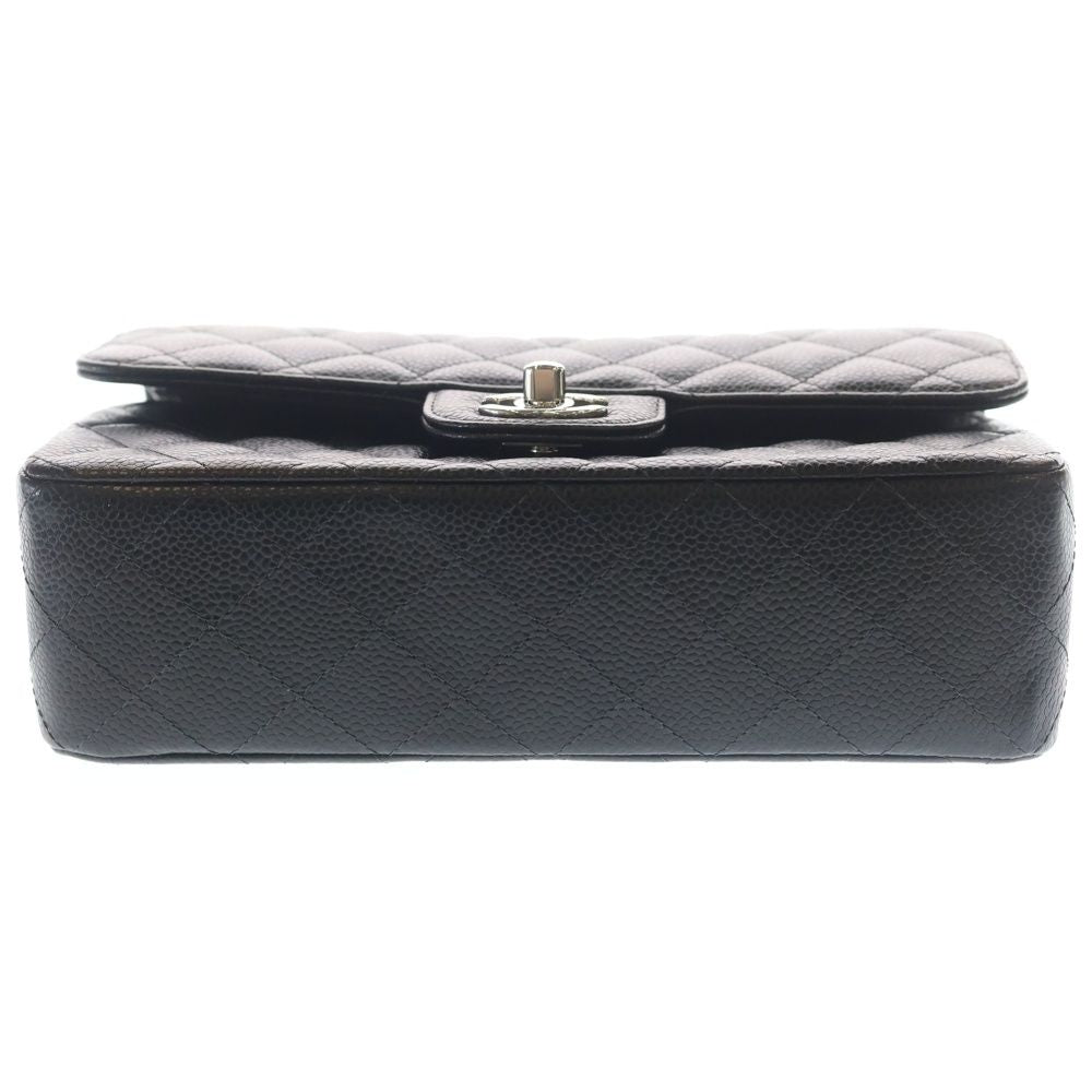 Chanel Quilted 23 Double Flap Calfskin Chain Bag Handbag Black Silver