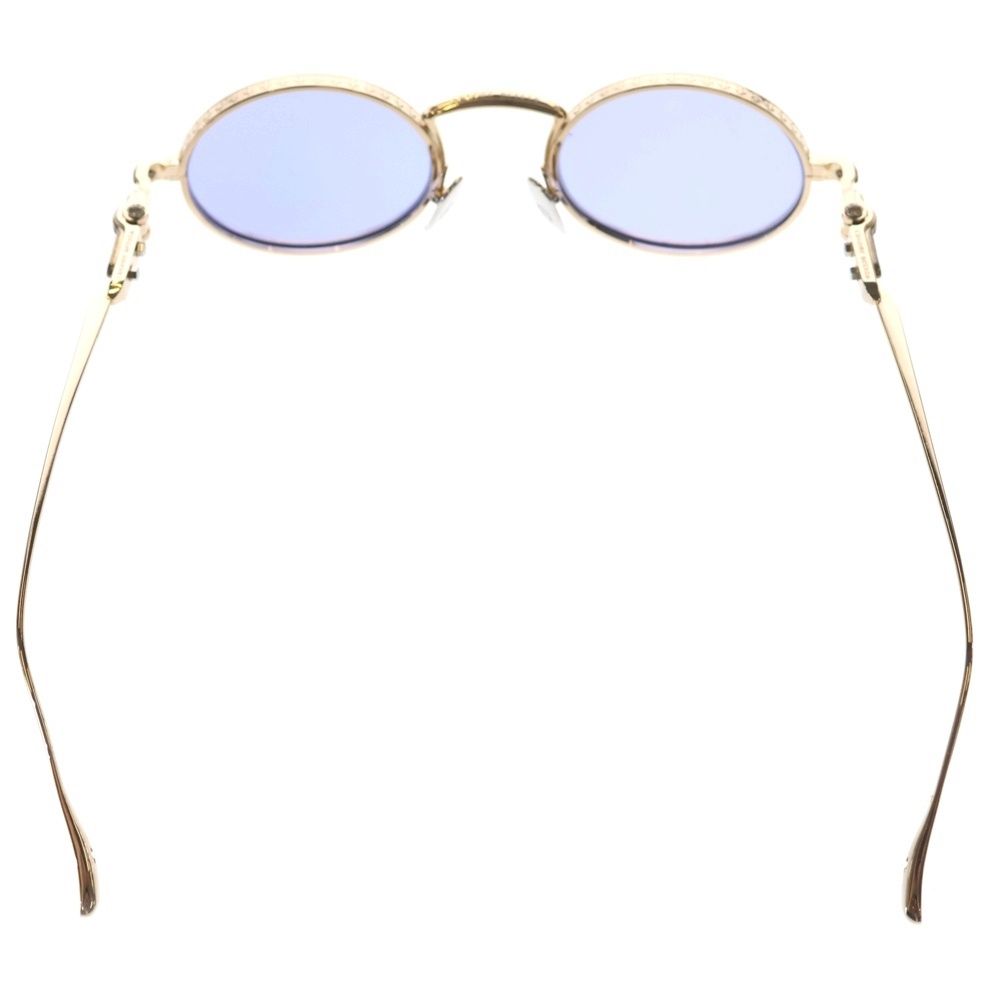 Chrome Hearts Honey Dipped CH Cross Oval Frame Sunglasses Eyewear Blue Gold