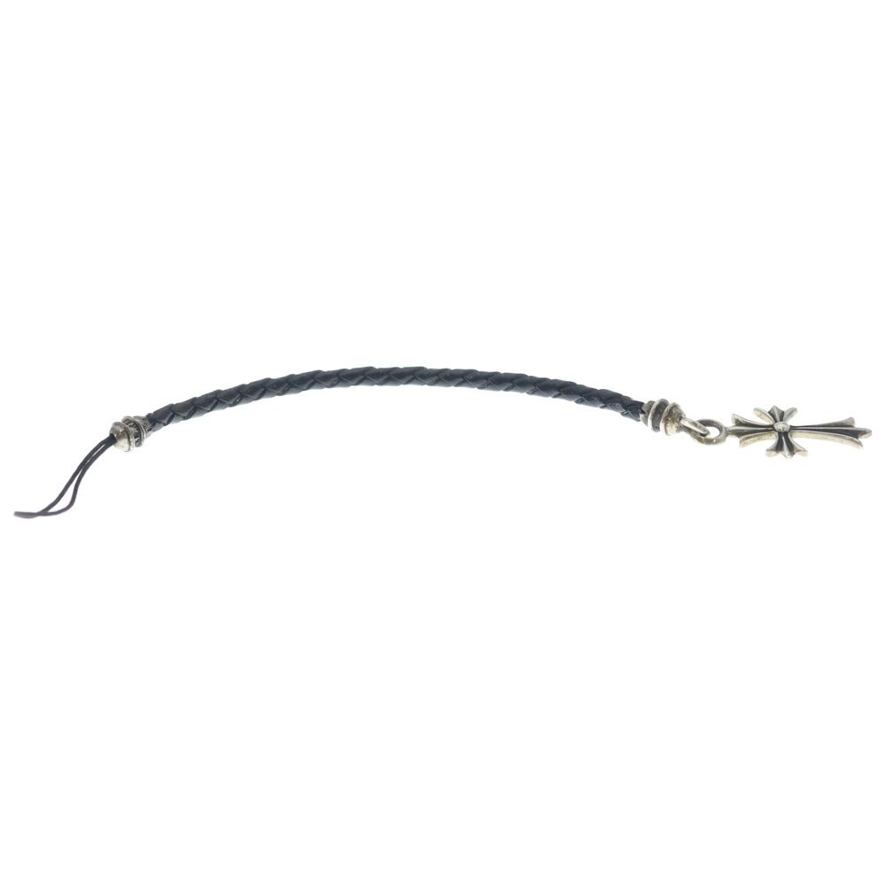Chrome Hearts Phnstrp Tiny CH Cross Phone Strap CH Mobile Leather Black Silver