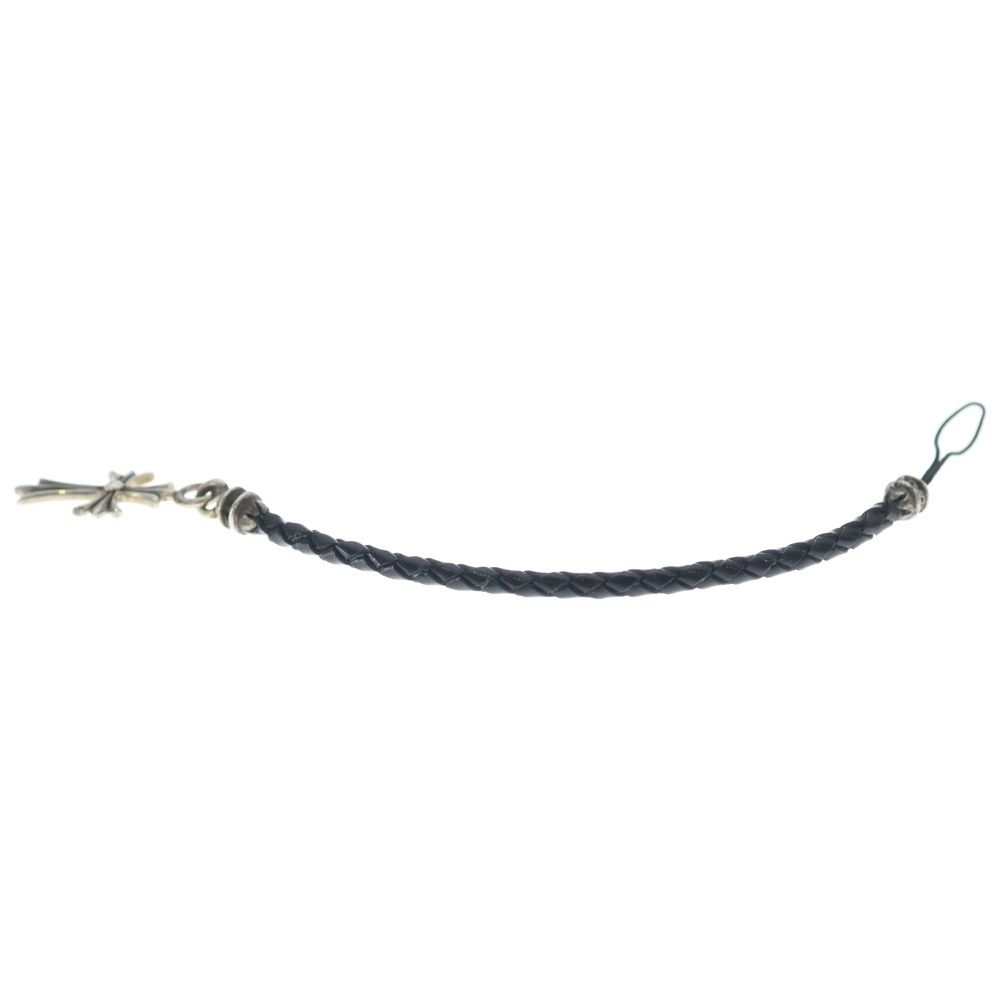 Chrome Hearts Phnstrp Tiny CH Cross Phone Strap CH Mobile Leather Black Silver