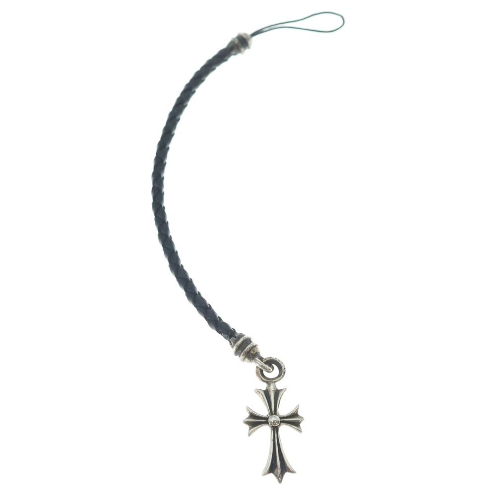 Chrome Hearts Phnstrp Tiny CH Cross Phone Strap CH Mobile Leather Black Silver