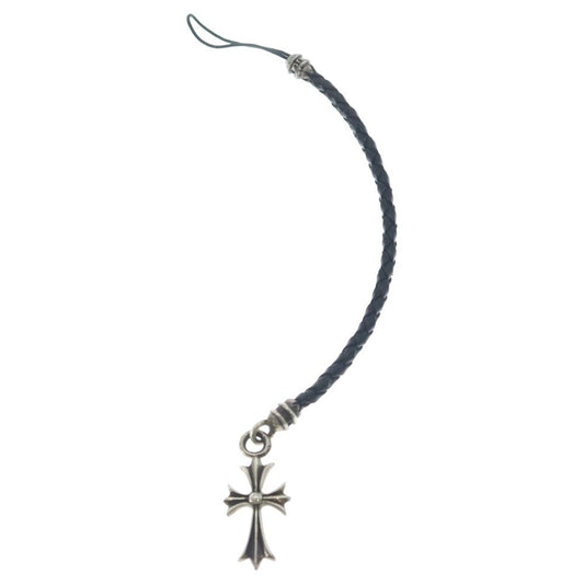 Chrome Hearts Phnstrp Tiny CH Cross Phone Strap CH Mobile Leather Black Silver