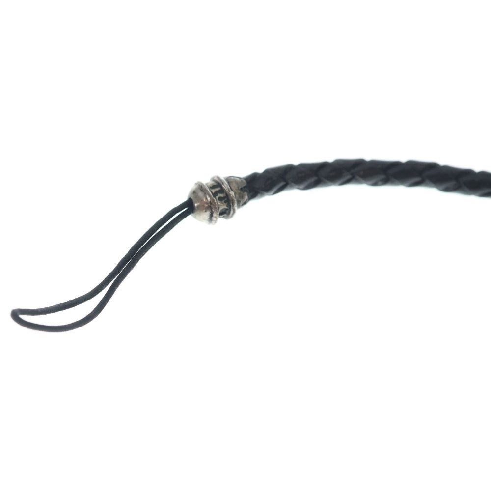 Chrome Hearts Phnstrp Tiny CH Cross Phone Strap CH Mobile Leather Black Silver