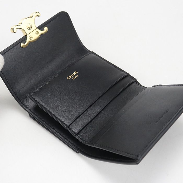 Celine Compact Wallet Triomphe Trifold Leather