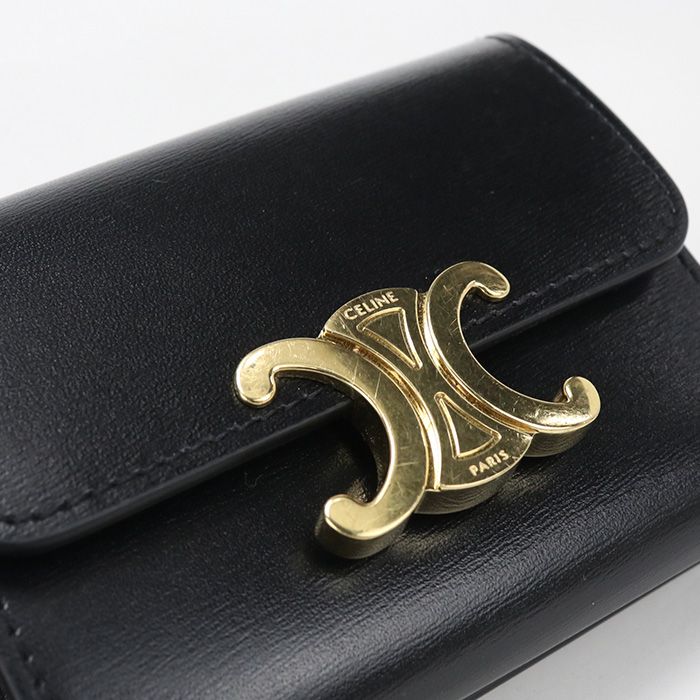 Celine Compact Wallet Triomphe Trifold Leather