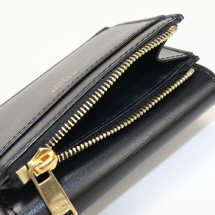 Celine Compact Wallet Triomphe Trifold Leather