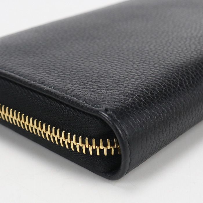 Prada Zip Around Vitello Gray Leather Wallet