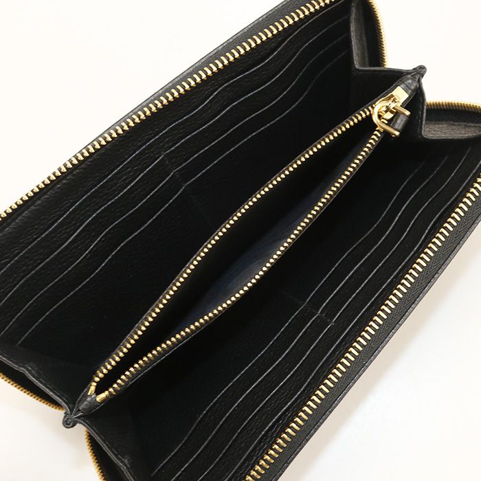 Prada Zip Around Vitello Gray Leather Wallet