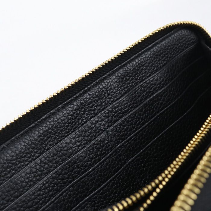 Prada Zip Around Vitello Gray Leather Wallet