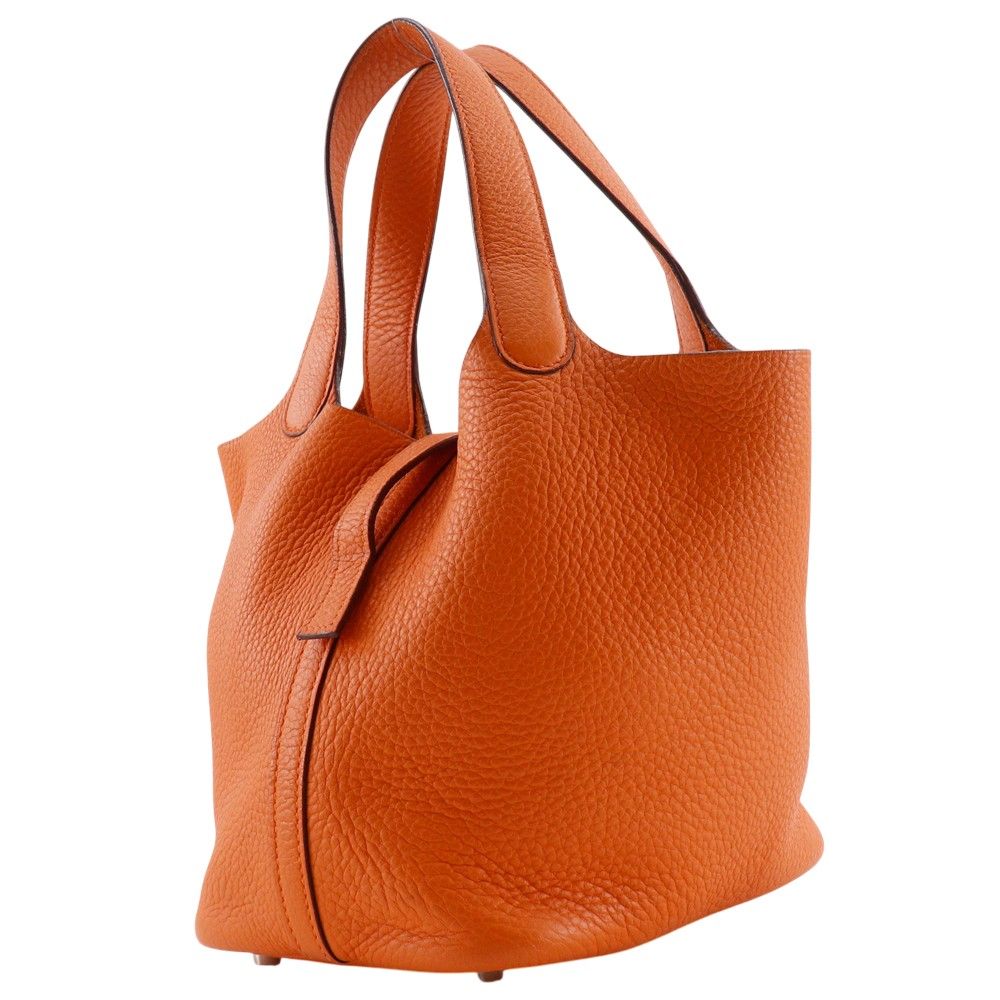 Hermes Picotin PM Taurillon Clemence Orange Handbag