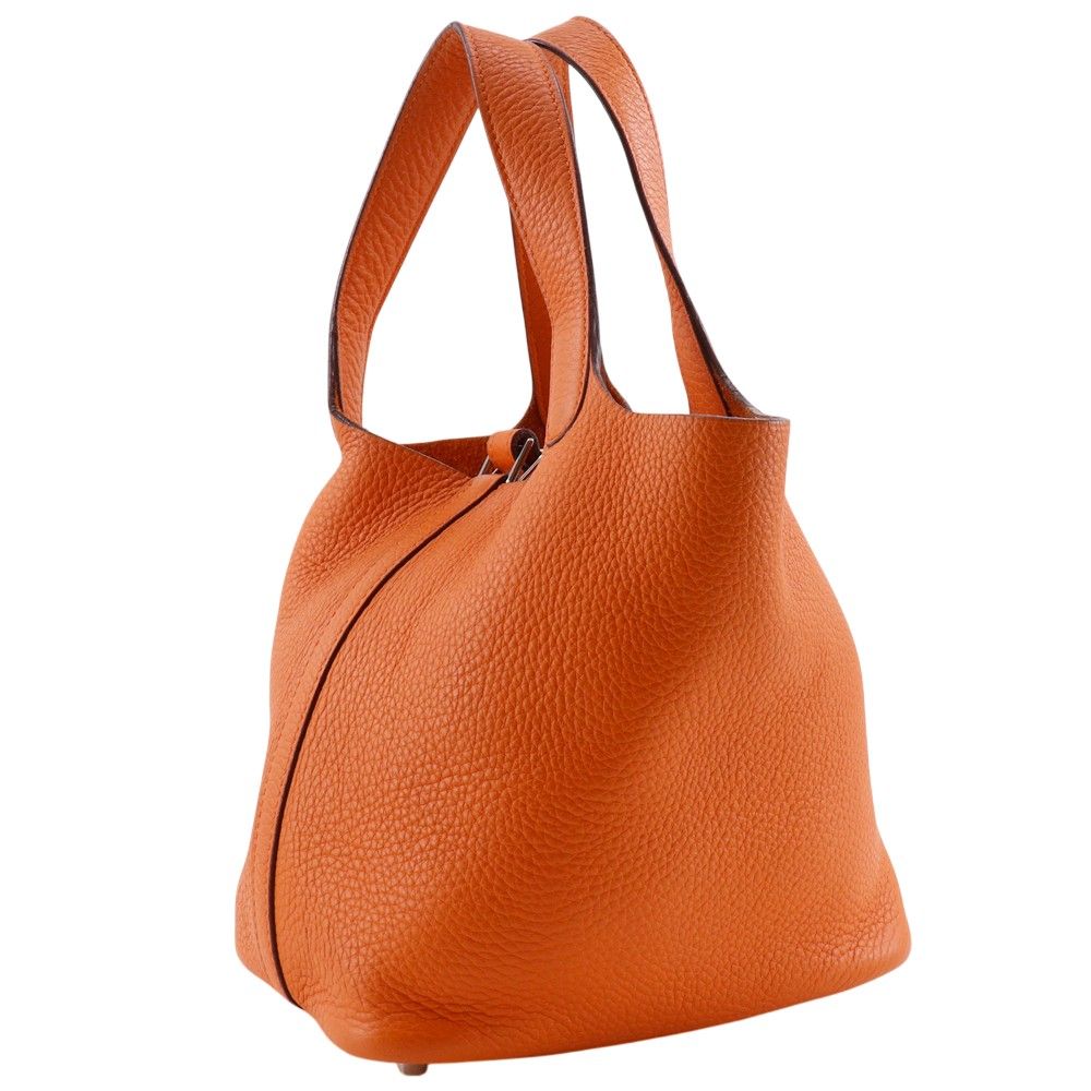 Hermes Picotin PM Taurillon Clemence Orange Handbag