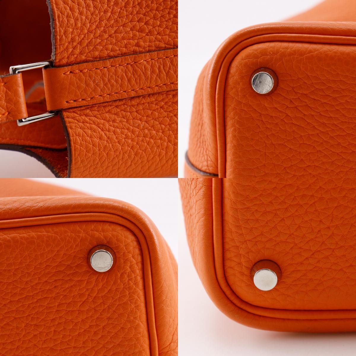 Hermes Picotin PM Taurillon Clemence Orange Handbag
