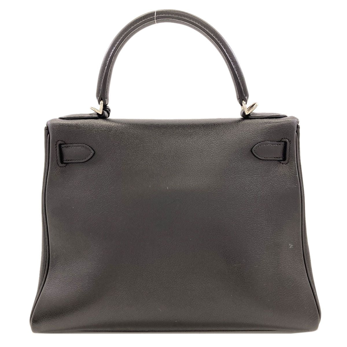 Hermes Kelly 28 Retourne Silver Handbag Epsom