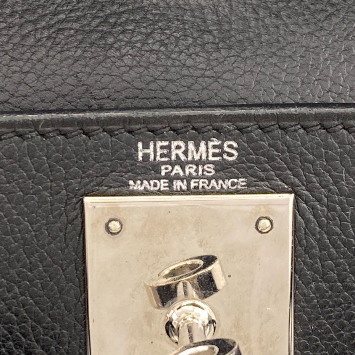 Hermes Kelly 28 Retourne Silver Handbag Epsom