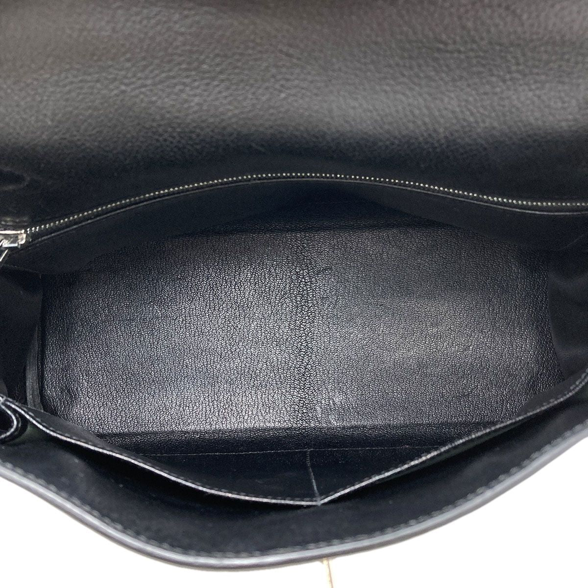 Hermes Kelly 28 Retourne Silver Handbag Epsom